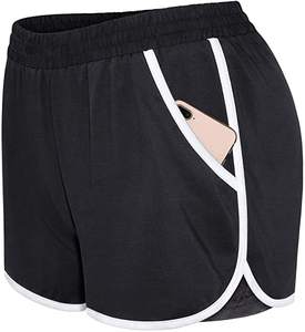 Shorts de fitness pour femmes, été, sur mesure, motif uni, séchage rapide, respirant, anti-UV - Product Image 3