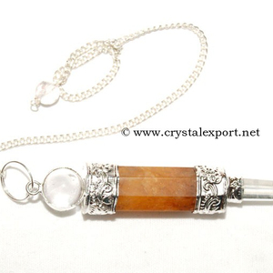 Acheter en ligne Golden Quartz 3pcs Baguette Pendules: Golden Quartz 3pcs Baguette Pendules à vendre Guérison Chakra Cristal Pendule - Product Image 1