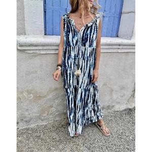 Bali <b>Beach</b> Trending <b>Summer</b> Ladies Wear Rayon Tie Dye Long <b>Dress</b> - Product Image 2