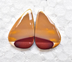 Mookaite Pair Cabochon Unique Pattern <b>Red</b> Mookaite Pair Australian <b>Red</b> Mookaite Pair Cabochons High Quality <b>Red</b> Mookaite Pair - Product Image 1