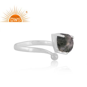 Anillo apilable de diseño de pera de ágata de musgo Natural de plata de ley fina para mujer, joyería para mujer, regalo para ella - Product Image 3