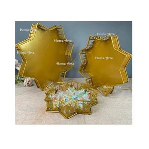 Bandeja de Fechas con Forma de Luna y Estrella Hecha a Mano, Bandeja de Ramadán de Color Dorado DE LA Más Alta Calidad para Uso Especial Eid - Product Image 6