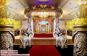 Mandap ผ้าคลุมงานแต่งงานทำจากเส้นใยคริสตัลหรูหรา,Mandap คริสตัลใช้ในงานแต่งงานดีไซน์แบบอังกฤษทันสมัยผ้าคลุมศีรษะลายนอร์เวย์ - Product Image 6