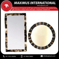 Miroir mural décoratif Art Déco multicolore avec cadre en corne |   Miroir d'appoint personnalisé pour salle de bain, entrée, salon