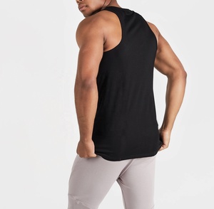 Men's Casual Gym Tank Top Knitted Embroidery Custom Logo Summer Fitness Wear Spandex <b>Singlet</b> Quick Dry Breathable for Workout - Product Image 3