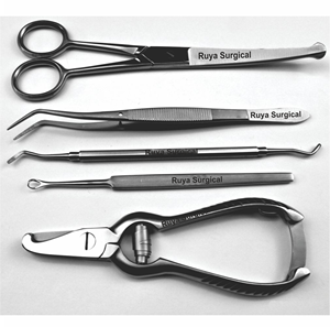 Zwo-Instruments chirurgicales en acier inoxydable, pour soins des animaux, ensemble de 5 pièces, ciseaux, pinces, grattoir de dents, approuvé CE - Product Image 1