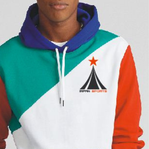 Sweat à capuche à motif de blocs multicolores pour hommes, cousu et brodé en molleton de coton 100% brodé pour l'hiver, vente en gros sur mesure - Product Image 2