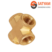 Vente en gros de raccords de tuyauterie en laiton croisé avec extrémités femelles tailles 3/4 \ "à 2 \" filetage NPT forgé avec des techniques hydrauliques