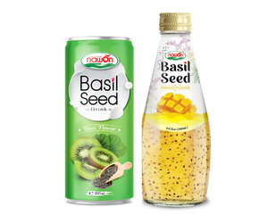 250ml NAWON Basil Seed Juice Lychee Flavor OEM Manufacturer Bulk Supply Private Label Vietnam <b>Beverage</b> Export Supplier - Product Image 1