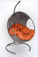 Fauteuil suspendu en macramé épais en forme d'œuf avec support métallique, pour extérieur et intérieur d'hôtel moderne, en bois de style Apple