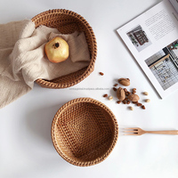 Vente flash - Paniers de rangement carrés en rotin vintage faits à la main, écologiques et multifonctionnels, paniers à fruits, plateaux de service Wintop
