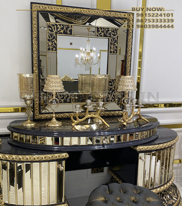 Ensemble de meubles de chambre à coucher en teck noir doré moderne, durable, avec couleur et taille personnalisables - Product Image 4