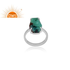 Anillo de piedras preciosas de sílice de Gema natural, fabricante de joyería, anillo de ataúd hecho a mano de plata fina oxidada, fabricante de joyería personalizada - Product Image 2