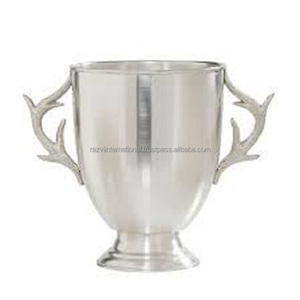 Traditional Elegant Design <b>Champagne</b> <b>Ice</b> <b>Bucket</b> Stainless Steel Antique Finishing Modern Cooler Gift Holder Including Tongs - Product Image 1
