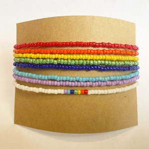 Pulseras de cuentas de semillas de arcoíris, colores: cuentas, orgullo, multicolor, simple, regalo, pequeño, delicado, chic, hippie, apilamiento, cuentas - Product Image 1