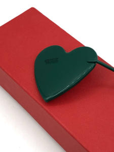 Alta calidad nuevo recubrimiento en polvo verde Kelly extensión de pestañas de acero inoxidable diseño de corazón espejo logotipo personalizado instrumento de belleza - Product Image 4