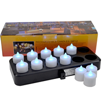 Bougies chauffe-plat LED avec télécommande sans fil, Rechargeable, 12 pièces, pack de 12