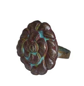 Anillo para Servilletas con Diseño de Rosa en Latón Antiguo Porta Servilletas Elegante, Anillo para Servilletas de Metal, Anillo para Servilletas de Diseño - Product Image 1