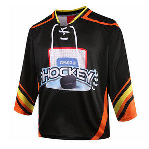 Jersey de manga larga bordado por sublimación Vintage de alta calidad, diseño personalizado, ropa deportiva para jugadores de hockey sobre hielo OEM - Product Image 3