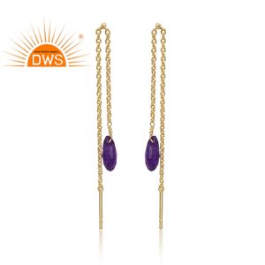 Pendientes de Plata de Ley 925 con Amatista Natural y Aventurina de la Mejor Calidad 2026 para Mujer, Fabricante de Joyería - Product Image 3