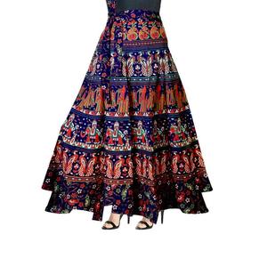 Falda de Algodón Estampada Floral India, Falda Cruzada de Algodón, Falda Cruzada Estampada para Fiesta, Danza del Vientre, Moda Boho Hippie - Product Image 4