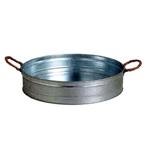 Elegante Bandeja de Metal Galvanizado con Asas de Madera para Servir, Diseño Clásico Ornamentado, Personalizable para Uso en el Hogar o Restaurantes - Product Image 2