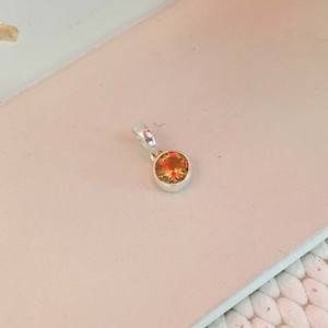 สร้อยคอเงินสเตอริ่งปรับแต่ง925พร้อมจี้ตัดซิทรีนฝังพลอยสีเงิน - Product Image 2