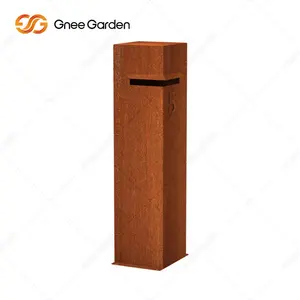 Home Outdoor Package Corten Steel Large Parcel Delivery Drop Post Free Standing Mailbox