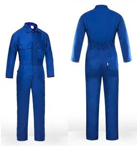 FR 100% Katun Pelindung Keselamatan Kerja Tahan Api, Pakaian dengan Pita Reflektif untuk Coverall Pria