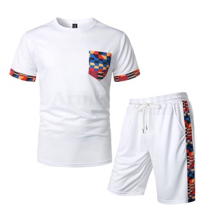 Conjunto de verano para hombre, camiseta de manga corta, pantalones cortos, conjunto de Fitness de dos piezas, chándal informal, 2022 - Product Image 1