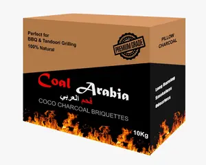 Carvão hexagonal para churrasco, fornecimento de carvão hexagonal para churrasco médio oriente, caixa de embalagem de 10kg para briquetas de carvão