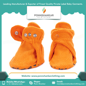 Botas de algodón orgánico de etiqueta privada para niños pequeños, plantilla de cuero de Material superior de punto de invierno, diseño impreso para niños y niñas para - Product Image 2