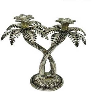 BRASS BLACK AND <b>BROWN</b> TWO TAPER CANDLE HOLDER SET OF TWO By BRASSWORLD INDIA - Product Image 5