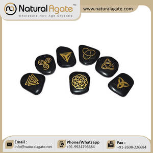 Juego de piedras de Reiki, ónix negro, para exportación de la India - Product Image 4