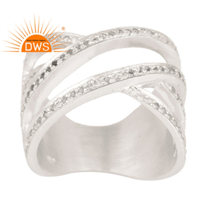 Solid Sterling Silver Handmade White Topaz Gemstone Full Fill <b>Statement</b> <b>Ring</b> For Women Gift For Her Dainty Collection - Product Image 1