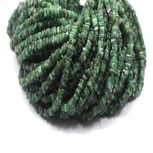 Perles Heishi émeraude verte naturelle de 16 pouces, vente en gros, fabricant, bijoux en pierres précieuses authentiques de haute qualité, 2019 - Product Image 1