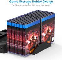 Station de support de chargeur double pour PS5 Console Controller Pad Video Game Cooling Fan Vertical Design-Durable Plastic Game Play
