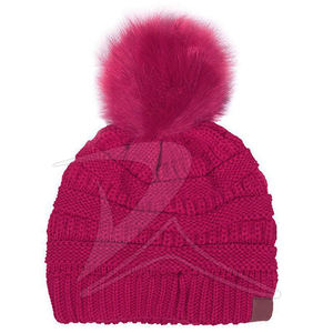 Gorro de lana 100% cálido de invierno personalizado para adultos artículo promocional de estilo de punto liso de moda - Product Image 1