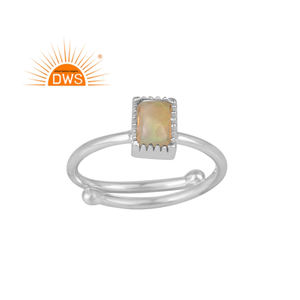 แข็ง925สเตอร์ลิงแหวนวางซ้อนกันได้เครื่องประดับปรับผู้ค้าส่งธรรมชาติเอธิโอเปียโอปอลพลอยแหวนเครื่องประดับผู้ผลิต - Product Image 1
