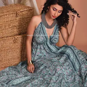 Gaun Rumbai Bohemia-Gaun Miami Hot-Gaun Maxi Grosir dari India-Busana Boho-Pakaian Pantai