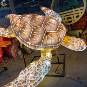 FL06 Chinois Festival Du Nouvel An Décoration Soie Animal Mer <span class=keywords><strong>Tortue</strong></span> Lanterne - Product Image 2