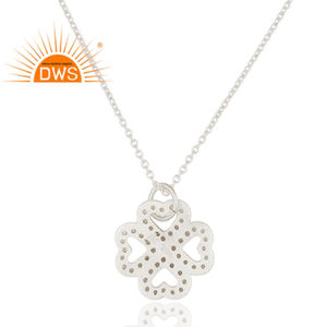 สร้อยคอจี้เงินแท้สีขาวโทแพซหัวใจดอกไม้เครื่องประดับคอลเลกชันคลาสสิก925 - Product Image 2