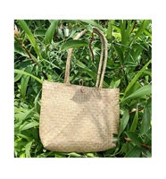 Sac en osier naturel avec poignée en bambou - Sac en rotin - Sac en paille vintage à vendre (Mme Sandy 0084587176063)