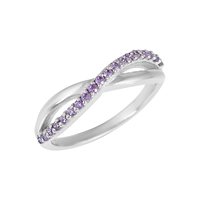 Bague en argent sterling 925 de qualité supérieure, améthyste tendance, bijoux fins pour femmes, alliance de fiançailles, bande infinie