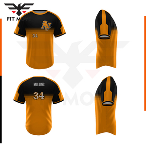 Maillot de baseball imprimé personnalisé pour hommes, tenue, livraison rapide, chemises jaunes unies avec sublimation, fonction respirante, prix bon marché - Product Image 6