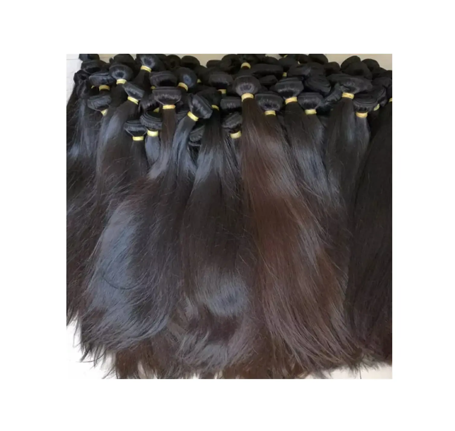 Extensiones de cabello humano de alta calidad, cabello crudo procedente del cabello alineado con la cutícula del templo indio a precio mayorista