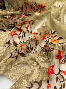 Confezione di abiti da festa in Organza di raso stampato con camicetta sari grossista in surat in <span class=keywords><strong>bazar</strong></span> online - Product Image 5