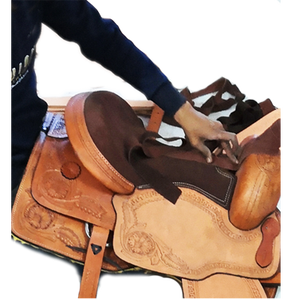 Selle occidentale d'obstacle en cuir de haute qualité, pour cheval - Product Image 5