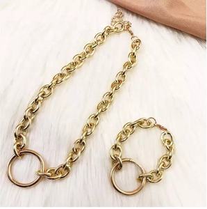 Precio al por mayor chapado en oro hecho a mano elegante collar de cadena de metal collar de metal - Product Image 2