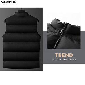 Vente en gros Hiver Puffer Vest Logo Personnalisé Hommes Femmes Chaud Sans Manches Vers Le Bas Rembourré Veste Extérieur Casual Wear - Product Image 5